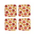 thumbnail image 1 of Rateoe Cups of Tea Drawing Drink Coasters Set of 4 Leather Coasters Spill Protection for Table Desk,Durable and Non Slip Leather Coaster ,4 Inches Drink Mats-Square, 1 of 6