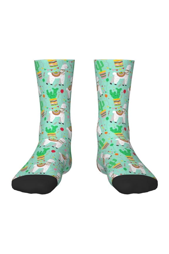 Cute Alpaca 1 Pattern Children's Socks, Socks Gifts ,kids Crew Soft Cotton Socks , Moisture-Wicking, Durable, Ideal for Daily Wear & Sports