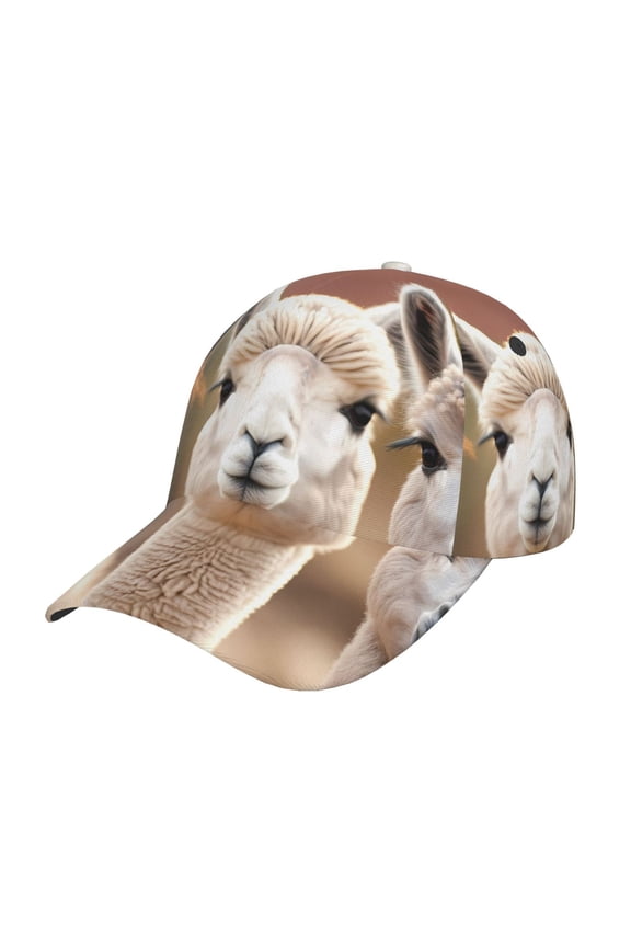 Cute Alpaca in Daze Pattern Mens Baseball Cap Adjustable Curved Brim Hat, Soft Cotton Sports Cap for Outdoor, Casual, and Everyday Wear, Comfortable & Breathable