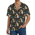 thumbnail image 1 of Rateoe Cute Alpaca Pattern Men's Short Sleeve Classic Shirt, Casual Short-Sleeved Shirt, Lightweight Summer Shirt, Cuban Collar Shirt,Button-Front Shirt-3X-Large, 1 of 5