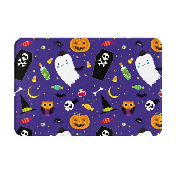 Rateoe Cute And Creepy Pattern Flannel Door Mat Indoor Outdoor Entrance, Waterproof All-Weather Doormat,Fade Resistant, Low Profile Entryway Mat 16x24in