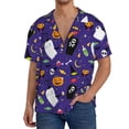 thumbnail image 1 of Rateoe Cute And Creepy Print Mens Front Pocket Hawaiian Shirts Casual Shirts Short Sleeve Button Down Beach Tropical Shirts-Large, 1 of 5