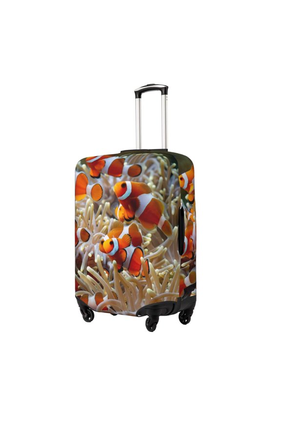 Cute Anemone Fish Printed Luggage Cover, Suitcase Protector Fits 18-32 Inch Luggage-Small