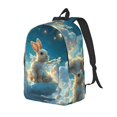thumbnail image 1 of Rateoe Cute Angel Winged Rabbit Pattern Durable Canvas Backpack for Men & Women – Stylish & Lightweight – Adjustable Straps, Multiple Pockets – Fits 15-17 Inch LaptopsMedium, 1 of 5