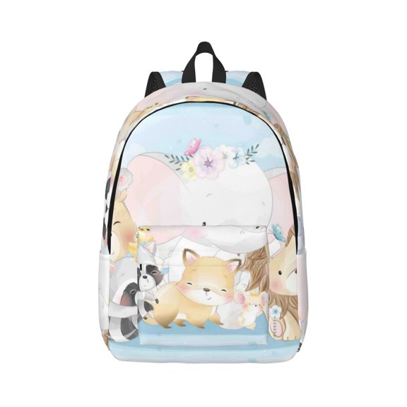 Rateoe Cute Animals Pattern Canvas College Laptop Backpack,Travel Daypack,Durable Rucksack Travel Notebook Bag School Backpack Book Bag for Men Women-Medium