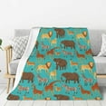 thumbnail image 1 of Rateoe Cute Animals Pattern Flannel Throw Blanket, Ultra-soft Blanket for Bed, Couch, Car, Hypoallergenic Anti-pilling blanket-50"x40"(Vertical), 1 of 6