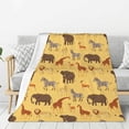 thumbnail image 1 of Rateoe Cute Animals Pattern Flannel Throw Blanket, Ultra-soft Blanket for Bed, Couch, Car, Hypoallergenic Anti-pilling blanket-50"x40"(Vertical), 1 of 6