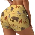 thumbnail image 1 of Rateoe Cute Animals Printed Power Workout Shorts for Women Tummy Control Squat Proof Ribbed Thick Seamless Scrunch Active Short-Medium, 1 of 8