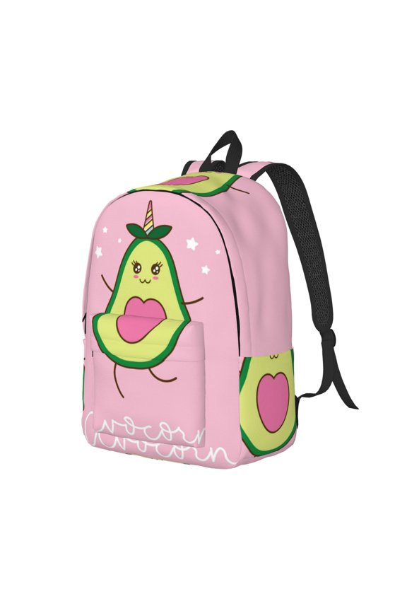 Cute Avocado Pattern Durable Canvas Backpack for Men & Women – Stylish & Lightweight – Adjustable Straps, Multiple Pockets – Fits 15-17 Inch LaptopsSmall