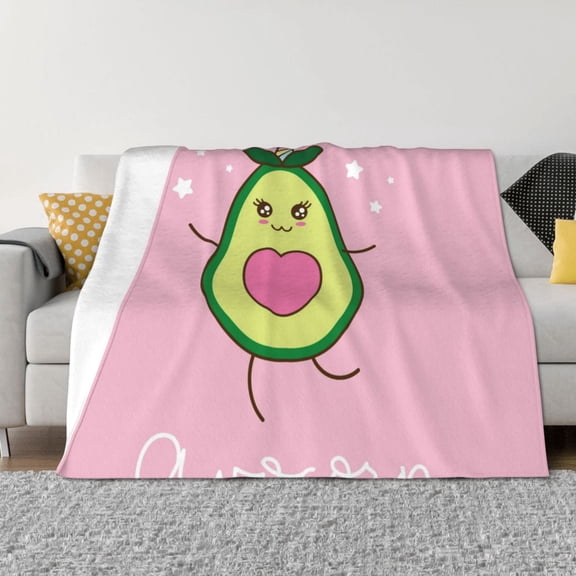 Rateoe Cute Avocado Pattern Flannel Throw Blanket, Ultra-soft Blanket for Bed, Couch, Car, Hypoallergenic Anti-pilling blanket-40"x30"(Horizontal)