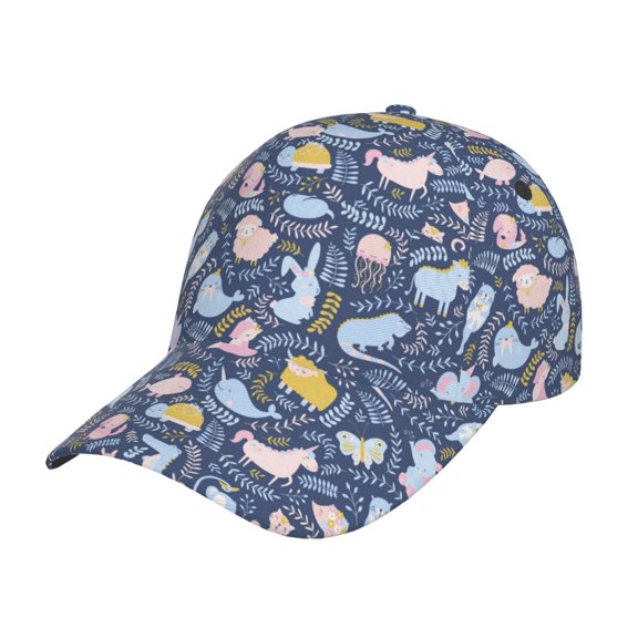 Rateoe Cute Baby Animals Pattern Baseball Cap Outdoor Cap Mountain Dad Hat - Unstructured Soft Cotton Cap-Adjustable UV Protection Cap