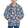 thumbnail image 1 of Rateoe Cute Baby Animals Pattern Boys Hoodie, Youth Pullover Hooded Sweatshirt, Kangaroo Pocket Hoodie for Kids-Small, 1 of 6