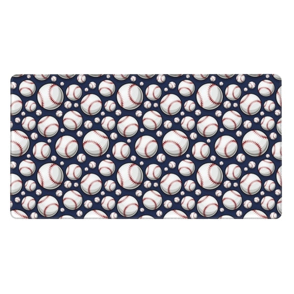 Rateoe Cute Basebal Print Mouse Pad - Extended Large Gaming Mousepad,Non-Slip Stitched Edge,16x29.5 Inch