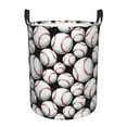 thumbnail image 1 of Rateoe Cute Baseball Pattern Round Laundry Hamper Basket, Tall Hamper Basket for Blanket Storage, Nursery Clothes Hamper for Laundry in Bedroom and College Dorm-Medium, 1 of 6