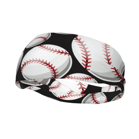 Rateoe Cute Baseball Pattern Sports Headbands ,Moisture Wicking Workout Headband, Sweatband Headbands for Running,Cycling,Yoga,Hairband for Women and Men
