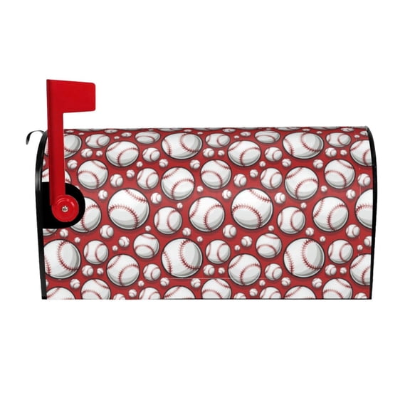 Rateoe Cute Baseball Printed Mailbox Covers - Easy to Install Fall, Winter, Spring, Summer Mailbox Cover - Weather and UV-Resistant Mailbox Decor - Mailbox Magnetic Covers-
