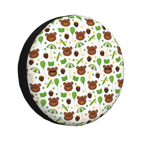 Rateoe Cute Bear Pattern Tire Cover Wheel Protectors Weatherproof Wheel Covers Universal Fit for Trailer Rv SUV Truck Camper Travel Trailers Accessories-15 inch