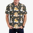 thumbnail image 1 of Rateoe Cute Bee Gnome Pattern Men's Short Sleeve Polo Shirts, Golf Polo Shirts Short Sleeve Performance Moisture Wicking Dry-Large, 1 of 6