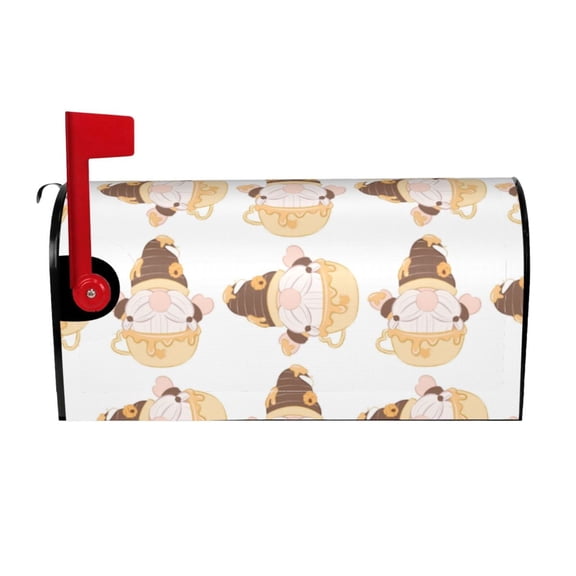 Rateoe Cute Bee Gnome Printed Mailbox Covers - Easy to Install Fall, Winter, Spring, Summer Mailbox Cover - Weather and UV-Resistant Mailbox Decor - Mailbox Magnetic Covers-25.5x21 in