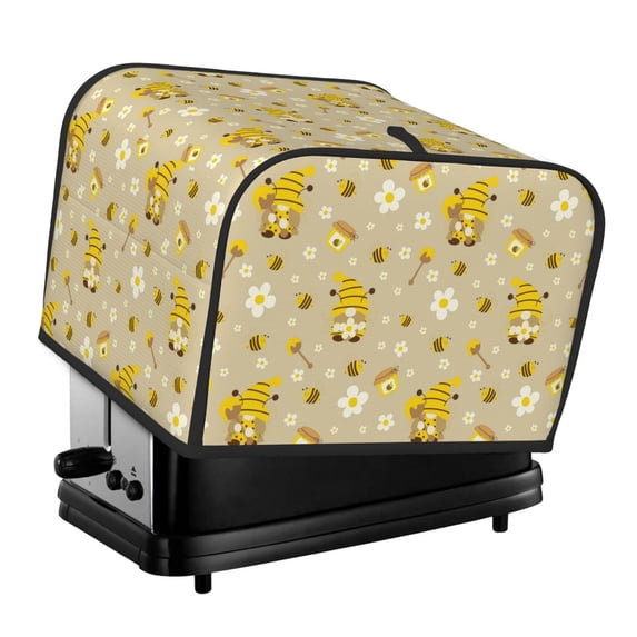 Rateoe Cute Bee Gnomes Pattern Toaster Covers 4 Slice Wide Slot,Bread Machine Cover,Bread Dust Cover & Fingerprint Protection,Appliance Covers