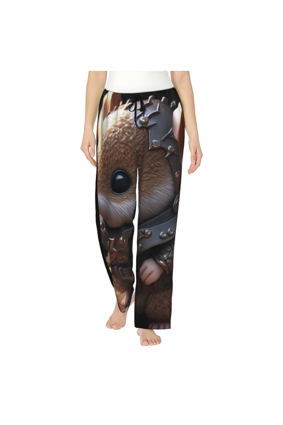 Cute Big-Eared Mouse Pattern Women’s Ultra-Soft Comfy Pajama Lounge Pants Sleepwear,Comfortable Lounge Wear,lightweight Pajamas, Casual Home Wear-Medium