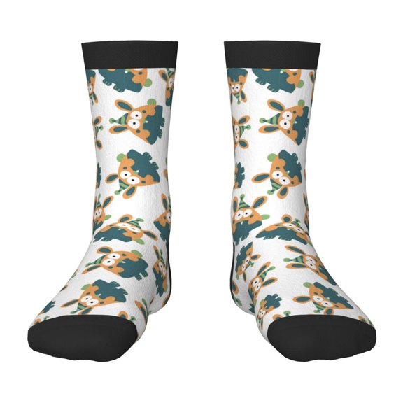 Rateoe Cute Bunny Pattern Children's Socks, Socks Gifts ,kids Crew Soft Cotton Socks , Moisture-Wicking, Durable, Ideal for Daily Wear & Sports