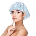 thumbnail image 1 of Rateoe Cute Bunny Pattern Silk Satin Hair Bonnet for Sleeping, Adjustable Sleep Cap Turban for Women , Curly Straight Hair Long Large Braid, 1 of 6