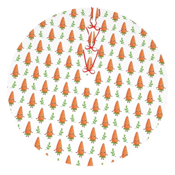 Rateoe Cute Carrot Print Print Christmas Tree Skirt 36" for Xmas Holiday New Year Party Circle Tree Mat Ornaments Decoration