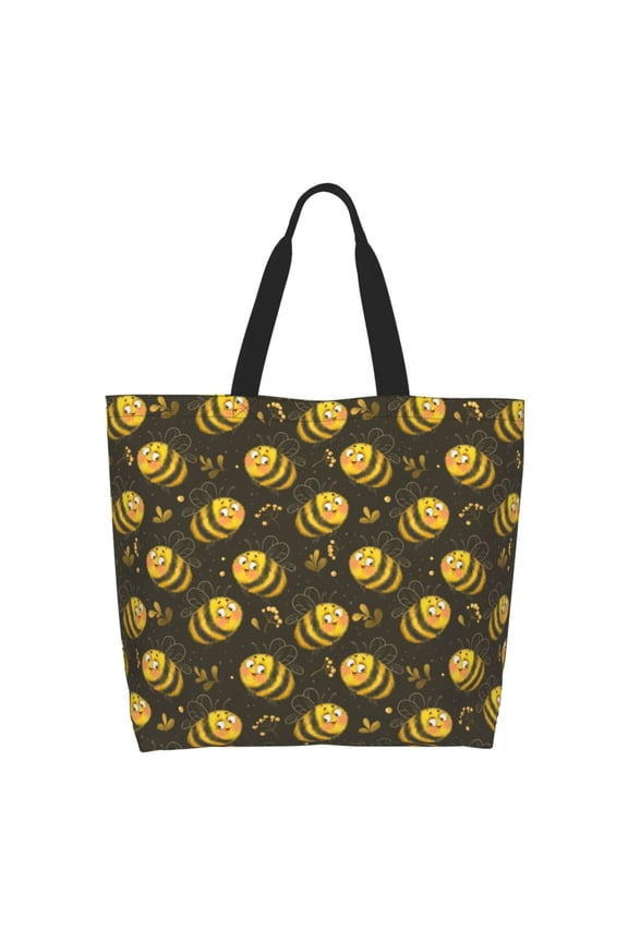 Cute Cartoon Bees Tote Bag - Waterproof Lightweight Handbags Travel Shoulder Bag for Hiking Yoga Gym Swimming Travel Beach