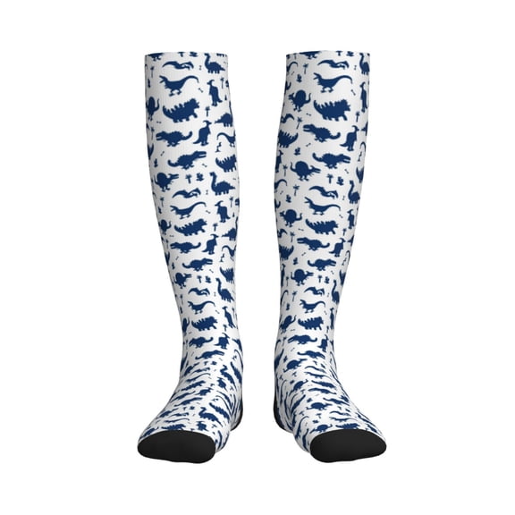 Rateoe Cute Cartoon Dinosaur Compression Socks for Women and Men 20-30mmHg-Circulation Support Socks Knee High Nurse Pregnant Running Medical and Travel Athletic