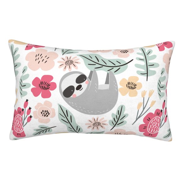 Rateoe Cute Cartoon Sloth Pattern Decorative Pillow Case,Throw Pillow Covers,Plush Pillow Cover,Soft Pillow Case,Velvet Pillow Case-16"x24"