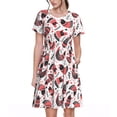 thumbnail image 1 of Rateoe Cute Chickens Pattern Women’s Short Sleeve Dress – Casual Elegant Summer A-Line Dress for Everyday Wear, 1 of 6