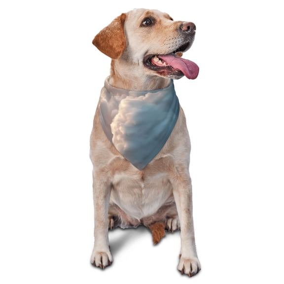 Rateoe Cute Cloud Cat Drawing Dog Bandanas Washable Cotton Triangle Cat Scarfs ,Pet Scarf for Small Medium Large Dogs and Cats