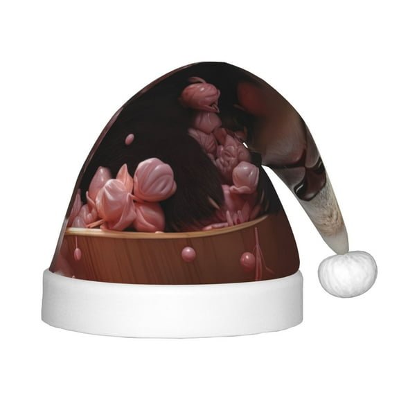 Rateoe Cute Cloud Panda Santa Hat Confortable Christmas Hat for Christmas Party Favors Fit for Kids