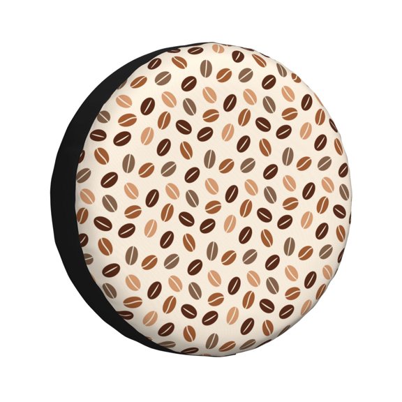 Rateoe Cute Coffee Bean Print Pattern Tire Cover Wheel Protectors Weatherproof Wheel Covers Universal Fit for Trailer Rv SUV Truck Camper Travel Trailers Accessories-17 inch