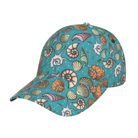 Rateoe Cute Conch Pattern Mens Baseball Cap Adjustable Curved Brim Hat, Soft Cotton Sports Cap for Outdoor, Casual, and Everyday Wear, Comfortable & Breathable