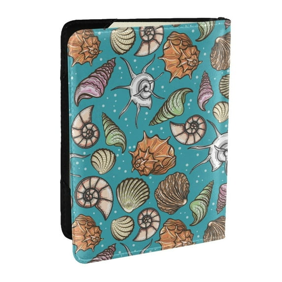Rateoe Cute Conch Pattern Passport Holder Wallet Leather Mulit-purpose Travel Wallet Credit Cards Case ,Passport Cover for Women Men-6.5 in