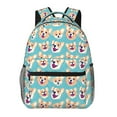 thumbnail image 1 of Rateoe Cute Corgi Head Pattern Casual Backpack for School, Work, Travel – Adjustable Straps, Multiple Compartments – Ergonomic Design, Fits Laptops and Tablets, 1 of 5
