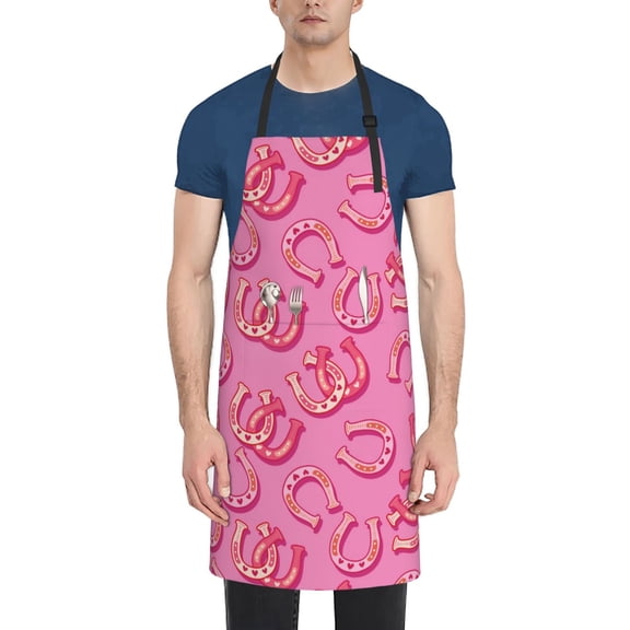 Rateoe Cute Cowgirl Aprons with Pocket,Men Womens Aprons Waterproof Adjustable Cooking Aprons for Kitchen Gardening and Salon