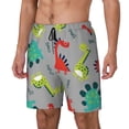 thumbnail image 1 of Rateoe Cute Dinosaur Pattern Men’s Swim Shorts with Compression Liner – Double-Layered Quick-Dry Swimwear, Comfortable & Stretchy Beach Shorts-Large, 1 of 6