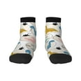 thumbnail image 1 of Rateoe Cute Dinosaurs Pattern Quarter Crew Socks,Toe Seamed Ankle Socks,Cotton Cushioned Breathable Athletic Crew Sports Socks, 1 of 7