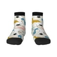 thumbnail image 1 of Rateoe Cute Dinosaurs Pattern Quarter Crew Socks,Toe Seamed Ankle Socks,Cotton Cushioned Breathable Athletic Crew Sports Socks, 1 of 7