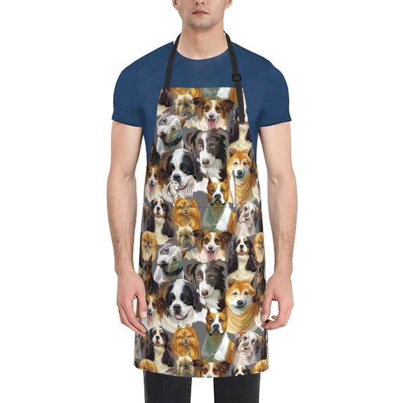Rateoe Cute Dog Aprons with Pocket,Men Womens Aprons Waterproof Adjustable Cooking Aprons for Kitchen Gardening and Salon