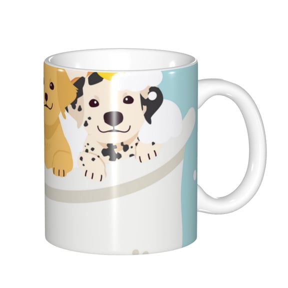 Rateoe Cute Dog In Bathtub Pattern Passport Holder Wallet Leather Mulit-purpose Travel Wallet Credit Cards Case ,Passport Cover for Women Men-6.5 in