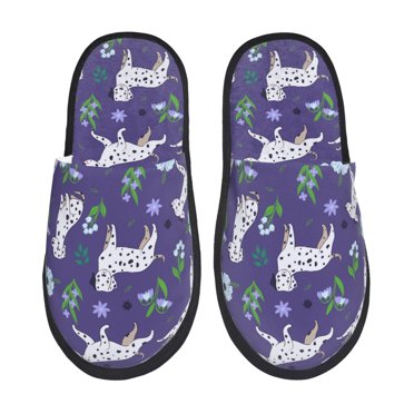 Rateoe Cute Dog Pattern Fuzzy Slippers Fuzzy Soft House Slippers Plush Furry Warm Cozy Open Toe Fluffy Home Shoes-Large