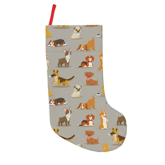 Rateoe Cute Dog Print Christmas Stockings,18 Inch Large Christmas Stockings Decoration Ornaments for Holiday Home Fireplace Indoors