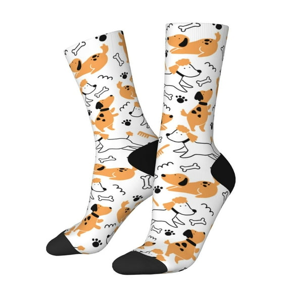 Rateoe Cute Dog for Women Casual Calf Socks - Cute Crew Socks - Thin Soft Above Ankle Socks Size 5-11