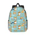 thumbnail image 1 of Rateoe Cute Dogs Corgi Pattern Student Backpack Water-resistant Backpack 15-inch Laptop Backpack Lightweight Adjustable School Backpack, 1 of 6
