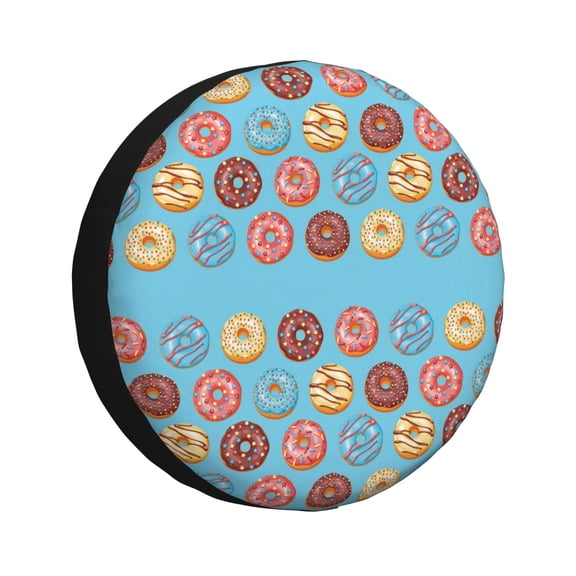 Rateoe Cute Donut Pattern Tire Cover Wheel Protectors Weatherproof Wheel Covers Universal Fit for Trailer Rv SUV Truck Camper Travel Trailers Accessories-15 inch