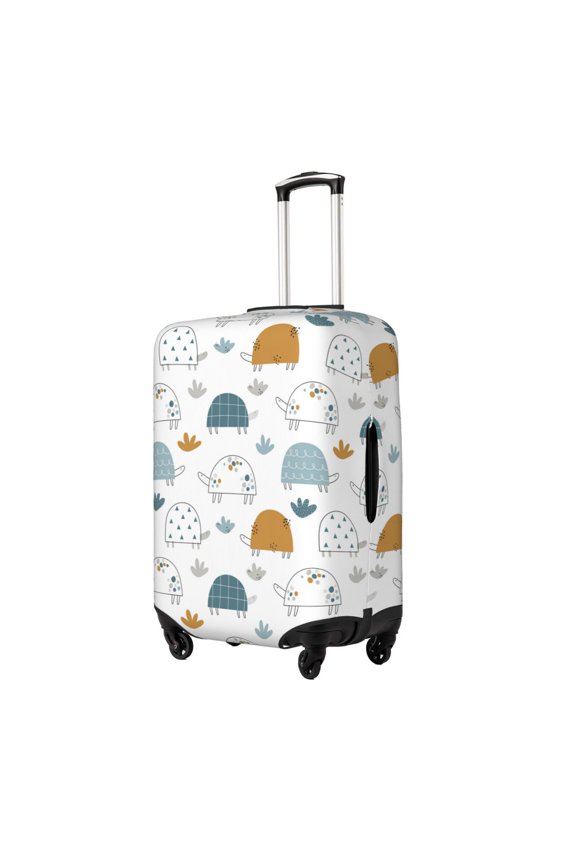 Cute Doodle Turtles Printed Luggage Cover, Suitcase Protector Fits 18-32 Inch Luggage-Small